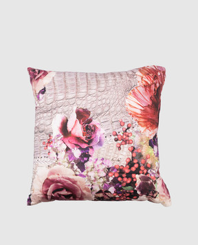 Roberto Cavalli Декоративная подушка в цветочный и анималистический принты. H0100000020С108