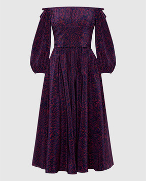 Christian Dior Синя сукня міді із шовку в принт 141R14A6756