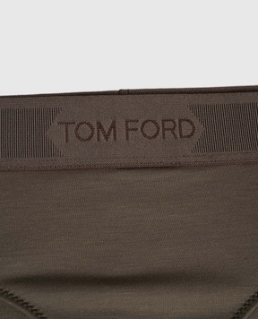 Tom Ford Трусики-шорты цвета хаки с логотипом KNJ004JEX166
