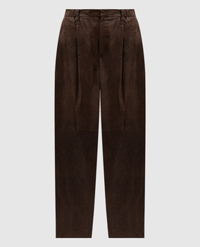 Brunello Cucinelli Коричневі шкіряні штани M0CSTP8702