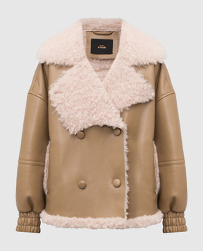 Twinset Бежевая двубортная куртка 252AP2150