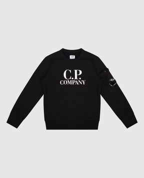 C.P. Company Дитячий чорний світшот з принтом логотипа CUF019LCA761014