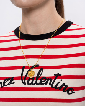 Valentino Золотисте намисто FIL PERDU з емблемою VLogo Signature 6W0J0Z56MET
