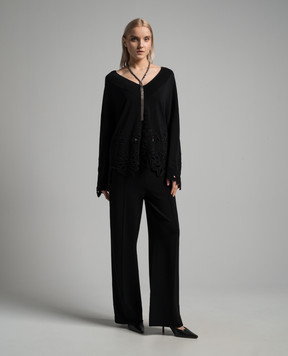 Ermanno Scervino Черный пуловер с кружевом D445M331IIKT