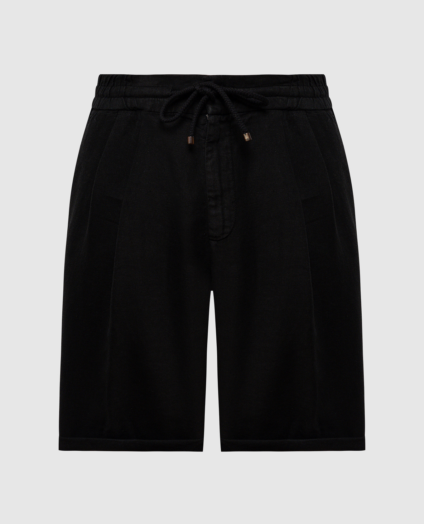 Black linen shorts