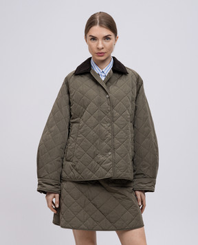 Max Mara Weekend Стьобана куртка кольору хакі BEBER з вовною верблюда BEBER