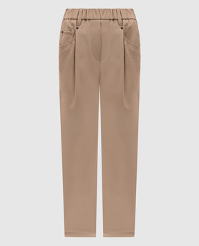 Brunello Cucinelli Штани кольору хакі з ланцюжком моніль MA126P8417