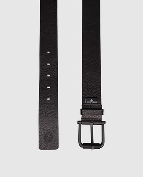 Stone Island Чорний шкіряний ремінь з логотипом K2S159300002S0072