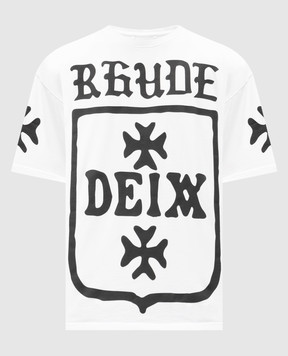 Rhude Белая футболка Deix Shield с принтом RHPF25TT08012