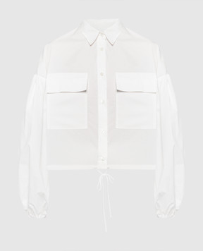 Solotre Белая блуза с драпировкой M1B0115