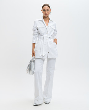 Dolce&Gabbana Біла джинсова куртка з логотипом F9R95DG8KZ4