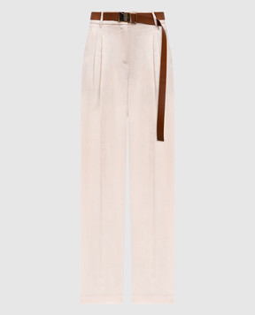 Max Mara Бежевые штаны SIAMESE из льна SIAMESE