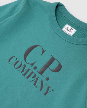 C.P. Company Дитячий зелений світшот з принтом логотипа CNF00BLCA691015
