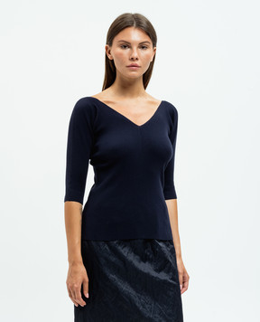 Max Mara Weekend Синій джемпер OCEANO в рубчик OCEANO