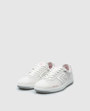 Balmain Сірі замшеві кросівки Swan з логотипом DN1VI735LWSC