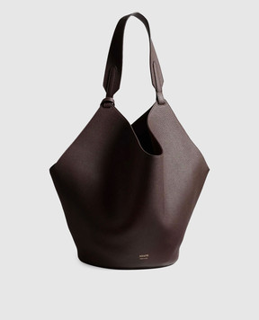 Khaite Коричневая кожаная сумка с логотипом HAITEBAG
