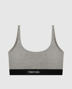 Tom Ford Серый топ с узором логотипа BRJ016JEX011
