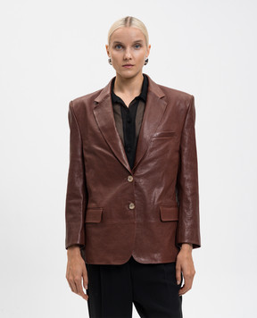 Magda Butrym Коричневый кожаный жакет BLAZER01104925