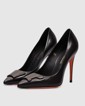Santoni Черные кожаные туфли WDSX71208HI2TSZA