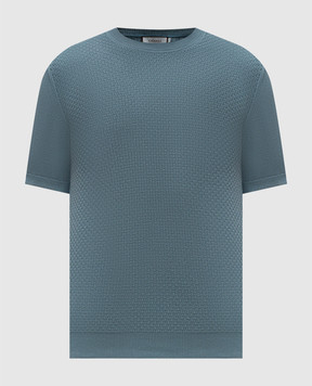 Canali Зеленая футболка в узор MK02267C1079