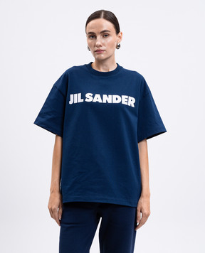 Jil Sander Синя футболка з принтом логотипа J53GC0009J45317