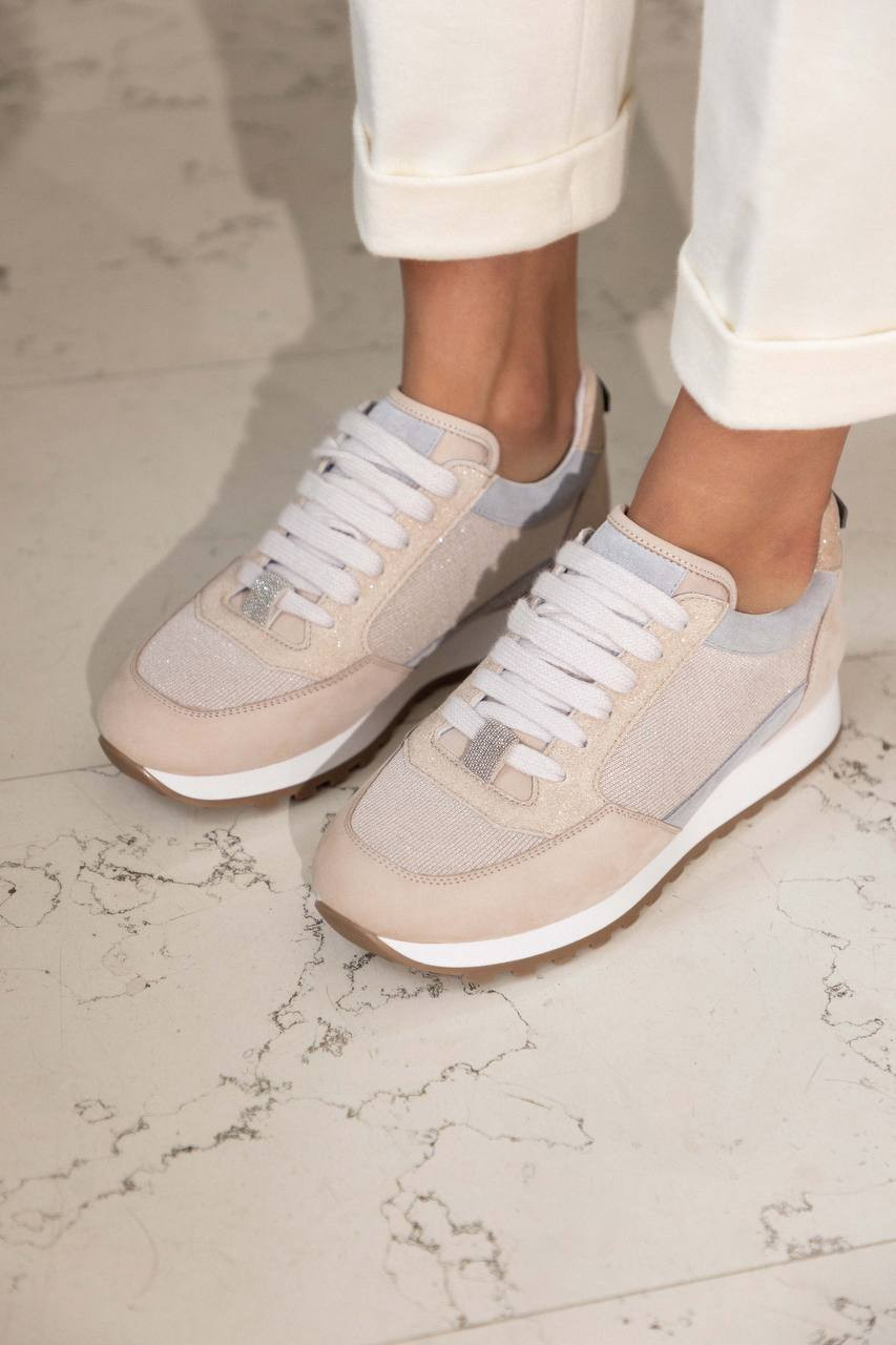 Peserico Бежеві комбіновані кросівки з ланцюжком моніль A39634C0RCC200 зображення 6