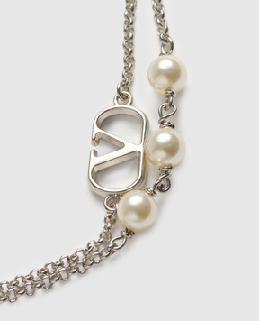 Valentino Сріблястий браслет з перлами Swarovski 7W2J0X84UXM