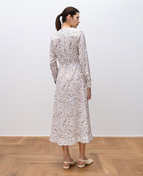 PROENZA SCHOULER Біла сукня міді Pauline на запах в принт WL2513466BY315TER