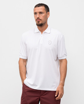 Brunello Cucinelli Белое поло с принтом логотип эмблемы MW8641330F