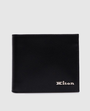 Kiton Черный кожаный портмоне с логотипом UPEA015N01003