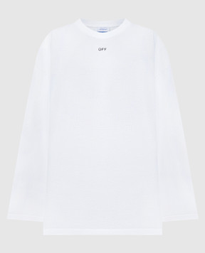 Off-White Білий лонгслів з принтом логотипа OMAB091C99JER001