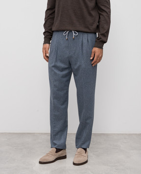 Brunello Cucinelli Блакитні штани з вовни M038PE1710