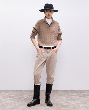 Brunello Cucinelli Коричневое поло с пайетками MDV797405