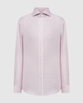 Brunello Cucinelli Розовая рубашка с брендированным узором MM6580627