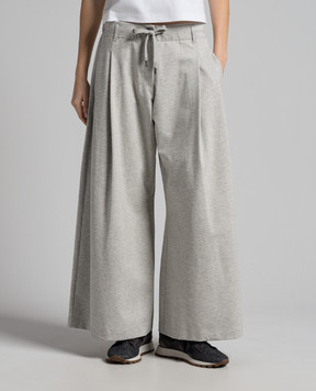Brunello Cucinelli Серые меланжевые штаны ML946EL199