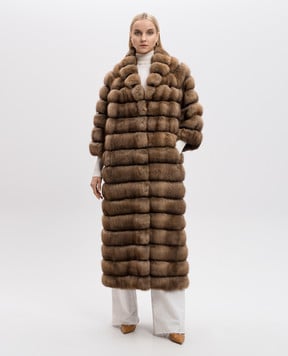 Giorgio Magniani Коричнева шуба з хутра соболя VANESSA