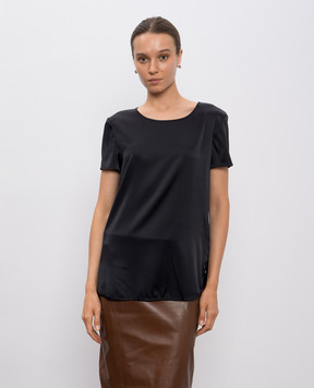 Max Mara Чорний топ із шовку CORTONA CORTONA
