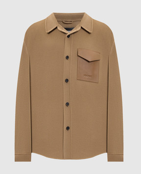 Mackage Коричнева куртка EMMANUEL з вовни в стилі сорочки EMMANUEL