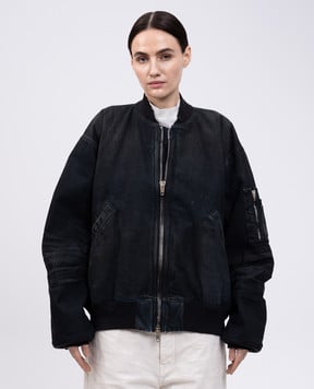 Balenciaga Черный джинсовый бомбер с винтажным эффектом 809451TRW65
