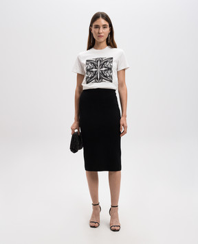 Max Mara Белая футболка FARAD с кристаллами FARAD