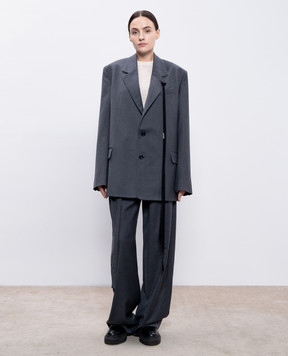 Ann Demeulemeester Сірий жакет Sanna Comfort Tailored з вовни 2402WJA16FA515