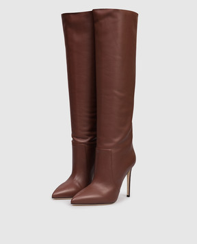 Paris Texas Коричневі шкіряні чоботи Stiletto PX501XLTH3