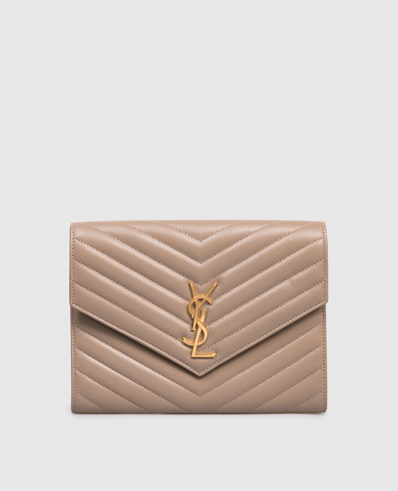 

Бежевый кожаный клатч-конверт CASSANDRE, Клатчи