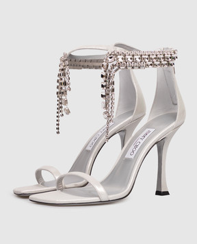 Jimmy Choo Сріблясті босоніжки Verity з кристалами VERITYSANDAL100SHS