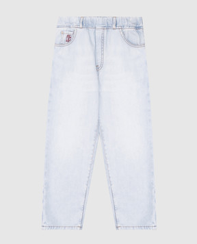 Brunello Cucinelli Детские джинсы с вышивкой логотипа. BE645D306B