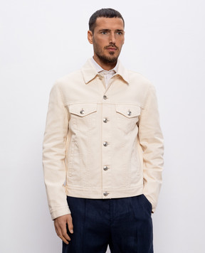 Brunello Cucinelli Бежева джинсова куртка M277P6910
