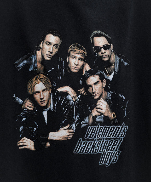 Vetements Черная футболка с принтом UA66TR620B изображение 5