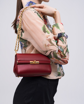 Dolce&Gabbana Бордовая кожаная сумка кросс-боди Marlene BB7766A3G19