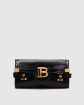 Balmain Черная кожаная лакированная сумка B-Buzz Pouch EN0LE596LPIS