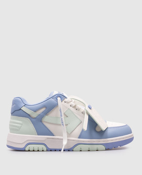 Off-White Блакитні шкіряні кросівки Out Of Office OWIA259S25LEA004